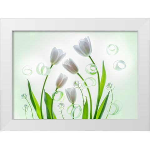 My Family White Modern Wood Framed Art Print by L., Binbin