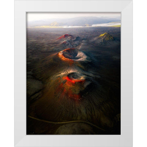 Aliens Planet White Modern Wood Framed Art Print by Naing Wynn, Ye