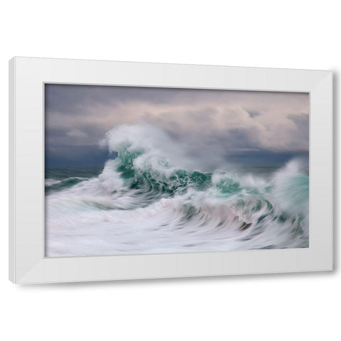 Wave White Modern Wood Framed Art Print by Bolla, Paolo