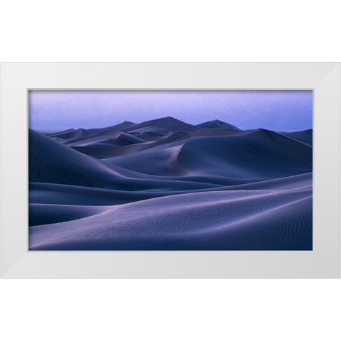 Nightfall Blues White Modern Wood Framed Art Print by Macua, Gerald