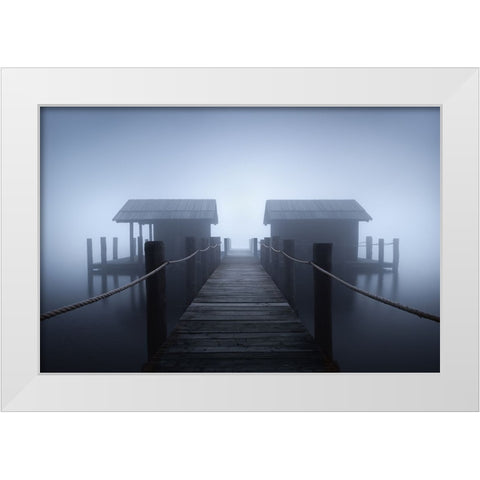Alone In The Fog White Modern Wood Framed Art Print by Zappia, Andrea