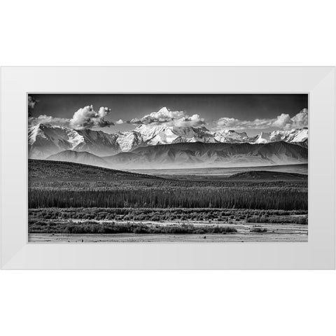 The Alaskan Range White Modern Wood Framed Art Print by C. Sink, Jeffrey