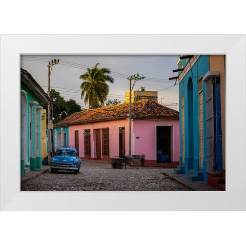 Colourful Trinidad - Cuba White Modern Wood Framed Art Print by Deakin, John