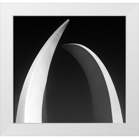 Dancing And Hugging White Modern Wood Framed Art Print by Kaddourah, Ahmad