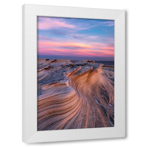 Among The Waves White Modern Wood Framed Art Print by Gorlin, Anton