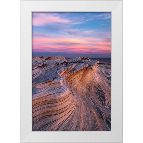 Among The Waves White Modern Wood Framed Art Print by Gorlin, Anton