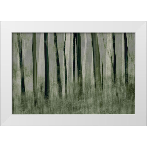 Trees In Motion White Modern Wood Framed Art Print by Talen, Nel