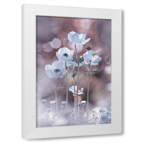 All The Flowers Of All The Tomorrows Are In The Seeds Of Today White Modern Wood Framed Art Print by BRAVIN, Fabien