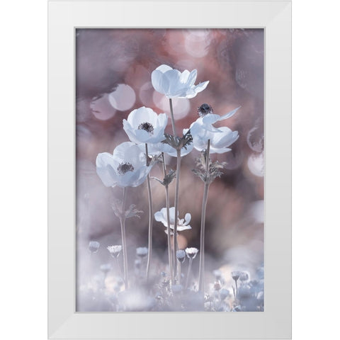 All The Flowers Of All The Tomorrows Are In The Seeds Of Today White Modern Wood Framed Art Print by BRAVIN, Fabien