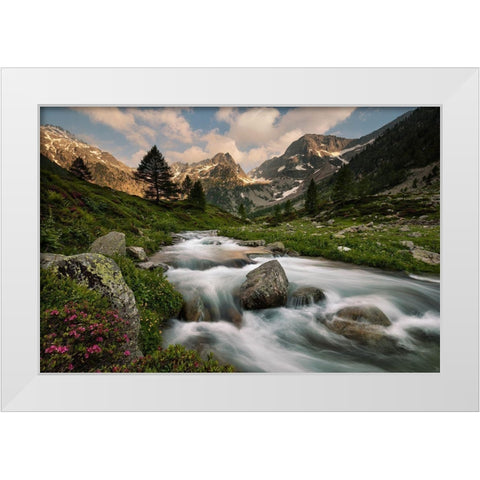 Maritime Alps Park White Modern Wood Framed Art Print by Bolla, Paolo