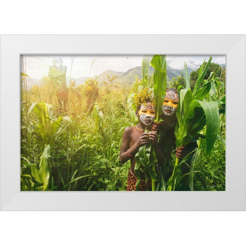 Surma Colors White Modern Wood Framed Art Print by Yosifov, Svetlin