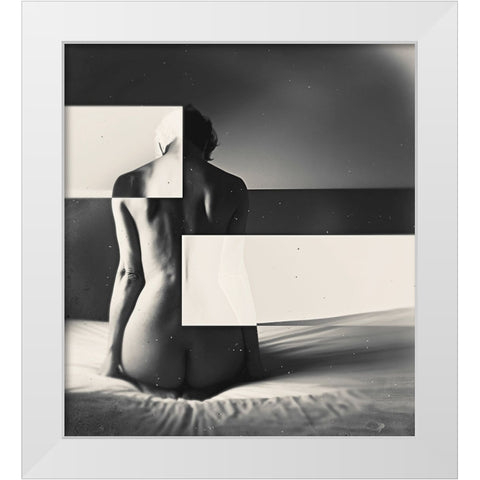 Untitled White Modern Wood Framed Art Print by Bousca, Bogdan