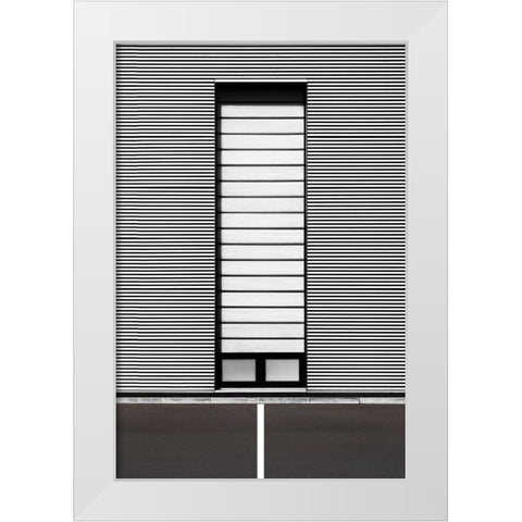 Horizontal Lines White Modern Wood Framed Art Print by Endermann, Rolf