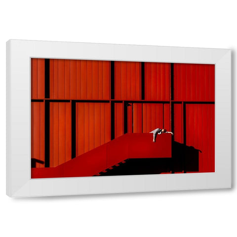 Fashion Geometry White Modern Wood Framed Art Print by Bolgov, Ruslan