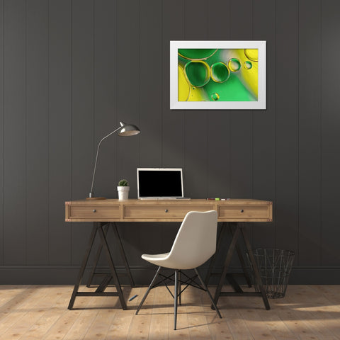 Oil And Water White Modern Wood Framed Art Print by Disher, Mandy