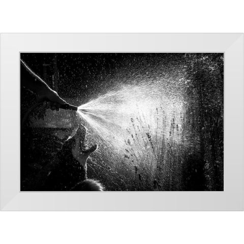 The Garden Hose White Modern Wood Framed Art Print by Kleimann, Stephanie