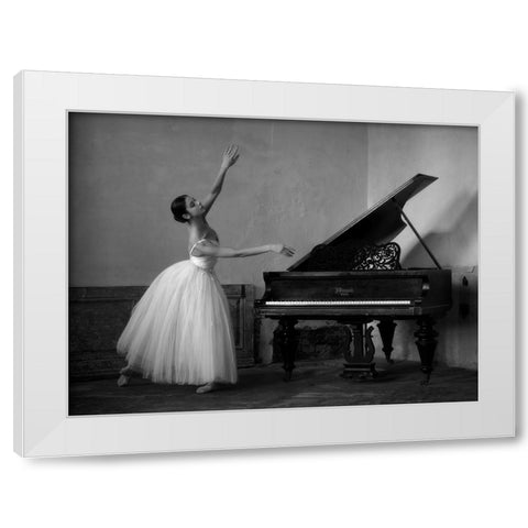 Everything Must Change White Modern Wood Framed Art Print by Kapsha, Eduards
