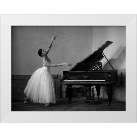 Everything Must Change White Modern Wood Framed Art Print by Kapsha, Eduards