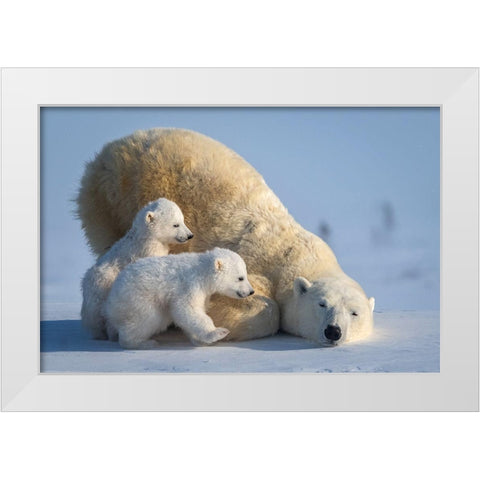 Mum-Play Together White Modern Wood Framed Art Print by Tsui, Hung
