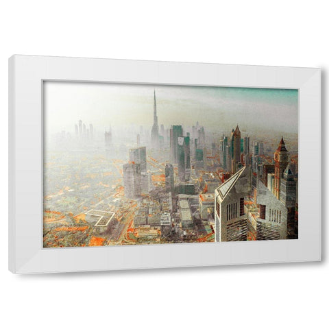 Twin Tower - Dubai White Modern Wood Framed Art Print by Chiriaco, Carmine
