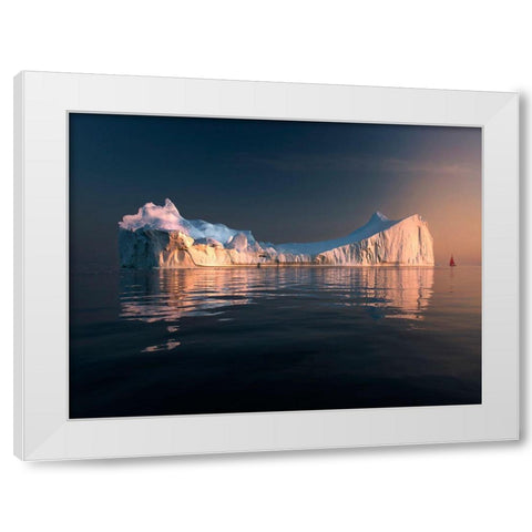 Red Sail White Modern Wood Framed Art Print by Grover, Manik