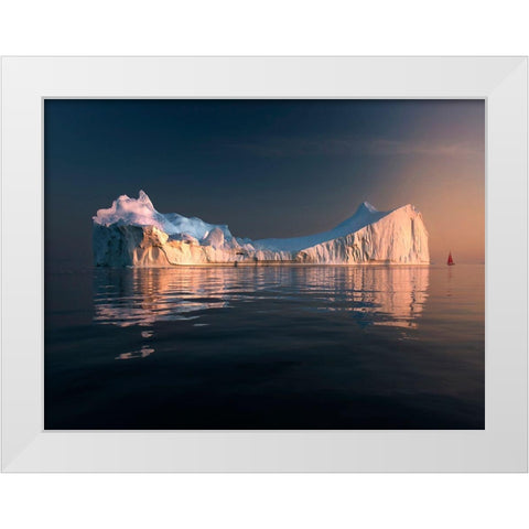 Red Sail White Modern Wood Framed Art Print by Grover, Manik