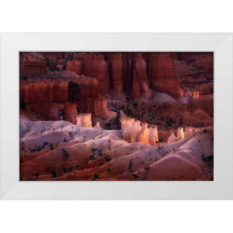 Canyon Light White Modern Wood Framed Art Print by Ning, Aidong