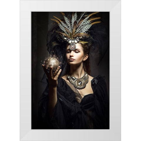 The Sorceress White Modern Wood Framed Art Print by Siegart