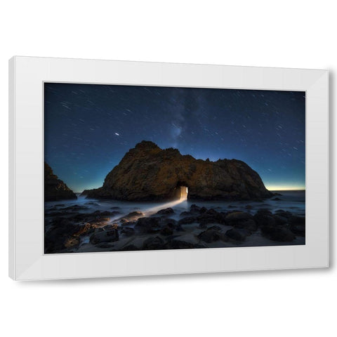 Light Splash White Modern Wood Framed Art Print by Ning, Aidong