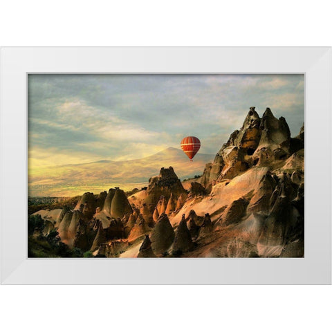 Cappadocia White Modern Wood Framed Art Print by Basa, Emine