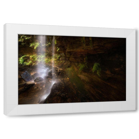 Hidden Waterfalls (2) White Modern Wood Framed Art Print by Zhang, Yan