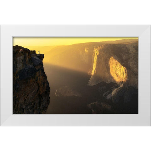 Smoky Valley White Modern Wood Framed Art Print by Ning, Aidong