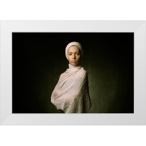 Ayda White Modern Wood Framed Art Print by Mokhtari, Mehdi