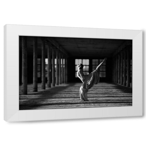 Elalna White Modern Wood Framed Art Print by Kapsha, Eduards