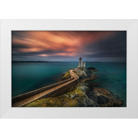 Untitled White Modern Wood Framed Art Print by Rojek, Tomasz