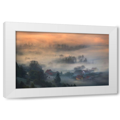 Untitled White Modern Wood Framed Art Print by Rojek, Tomasz