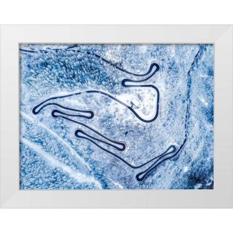 Snow And Asphalt White Modern Wood Framed Art Print by Crocetta, Paolo