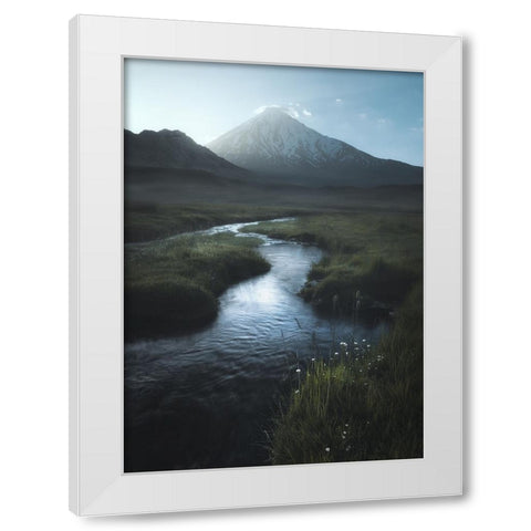 Inner Tranquility White Modern Wood Framed Art Print by Behzad, Majid