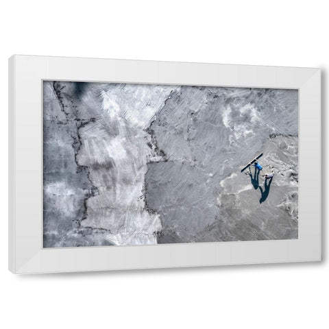 Moons Makers White Modern Wood Framed Art Print by Crocetta, Paolo