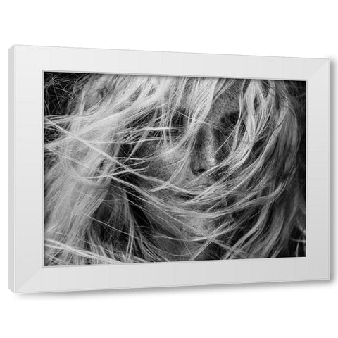 Project Faces [Alica] White Modern Wood Framed Art Print by Krystynek Mqep, Martin