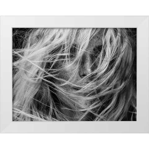 Project Faces [Alica] White Modern Wood Framed Art Print by Krystynek Mqep, Martin