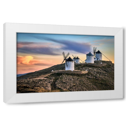 Molinos Al Viento White Modern Wood Framed Art Print by Luis Seco, Juan