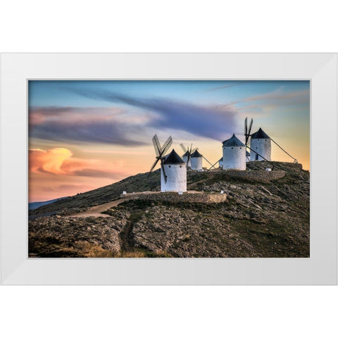 Molinos Al Viento White Modern Wood Framed Art Print by Luis Seco, Juan