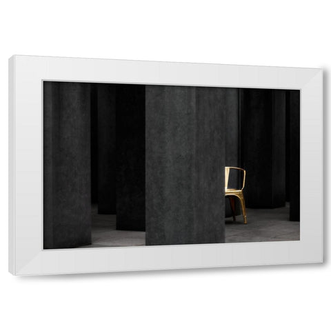 Silence Is Golden White Modern Wood Framed Art Print by Apers, Marc