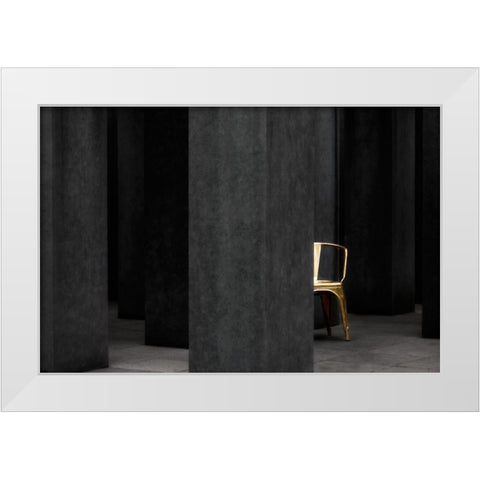 Silence Is Golden White Modern Wood Framed Art Print by Apers, Marc