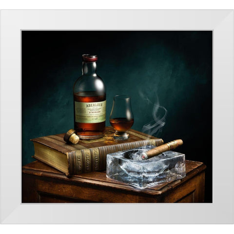Evening Pleasures White Modern Wood Framed Art Print by Kirbyturnage