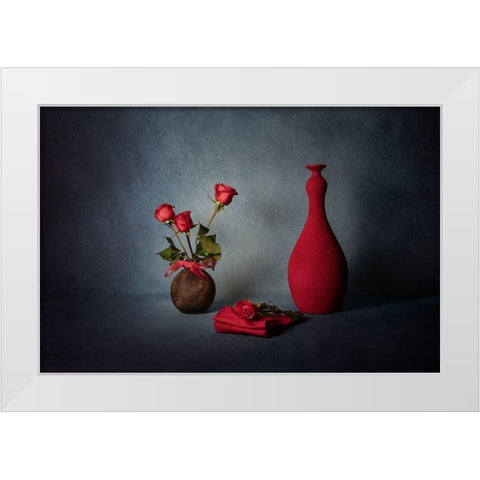 Red White Modern Wood Framed Art Print by Xu, Leah
