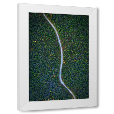 Silent Creek White Modern Wood Framed Art Print by Zheng, Michael