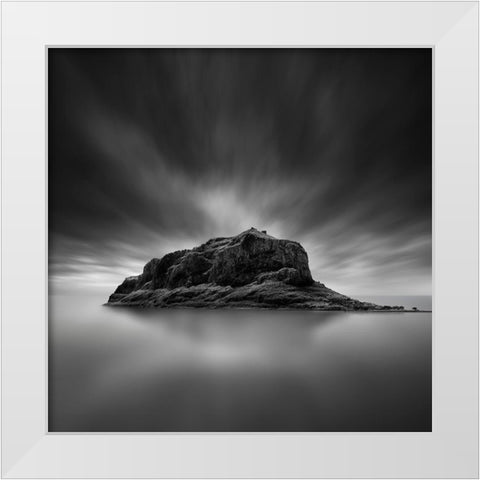 Monemvasia Island White Modern Wood Framed Art Print by Digalakis, George