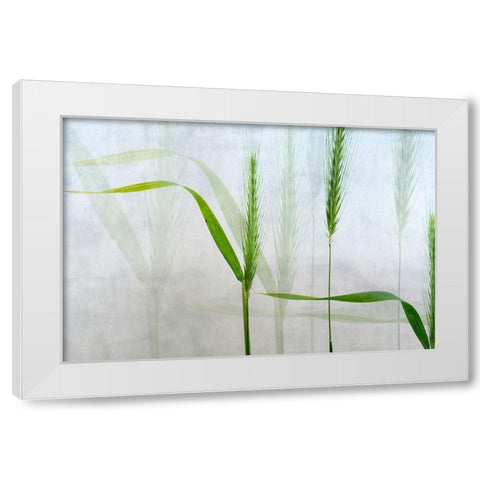 Wavy Green White Modern Wood Framed Art Print by Van Son, Greetje